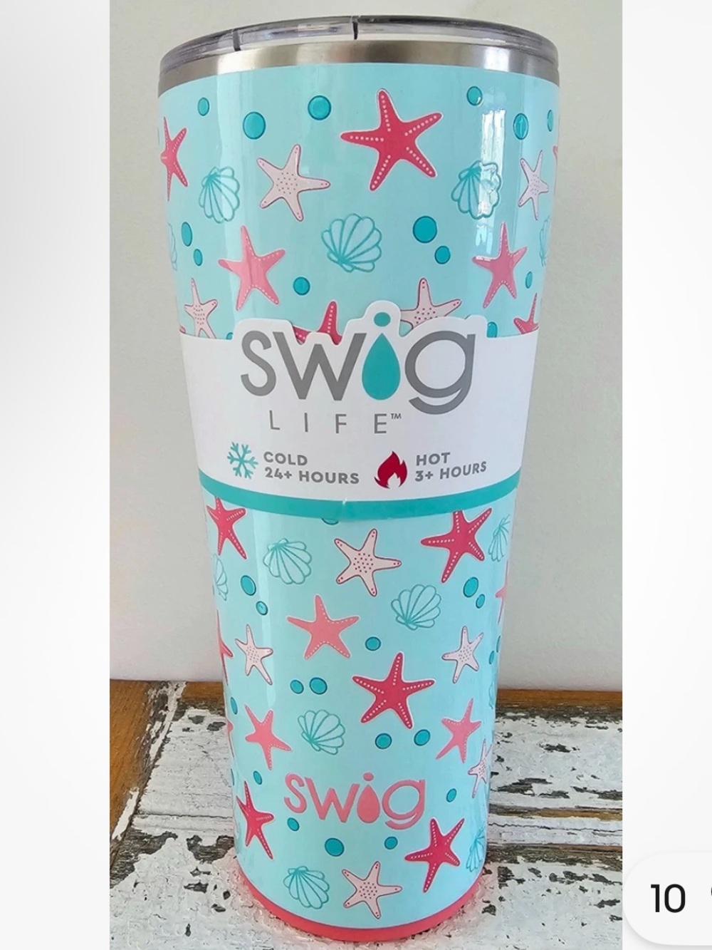 Swig Life Starfish 32oz Stainless Steel Travel Tumbler NWT
